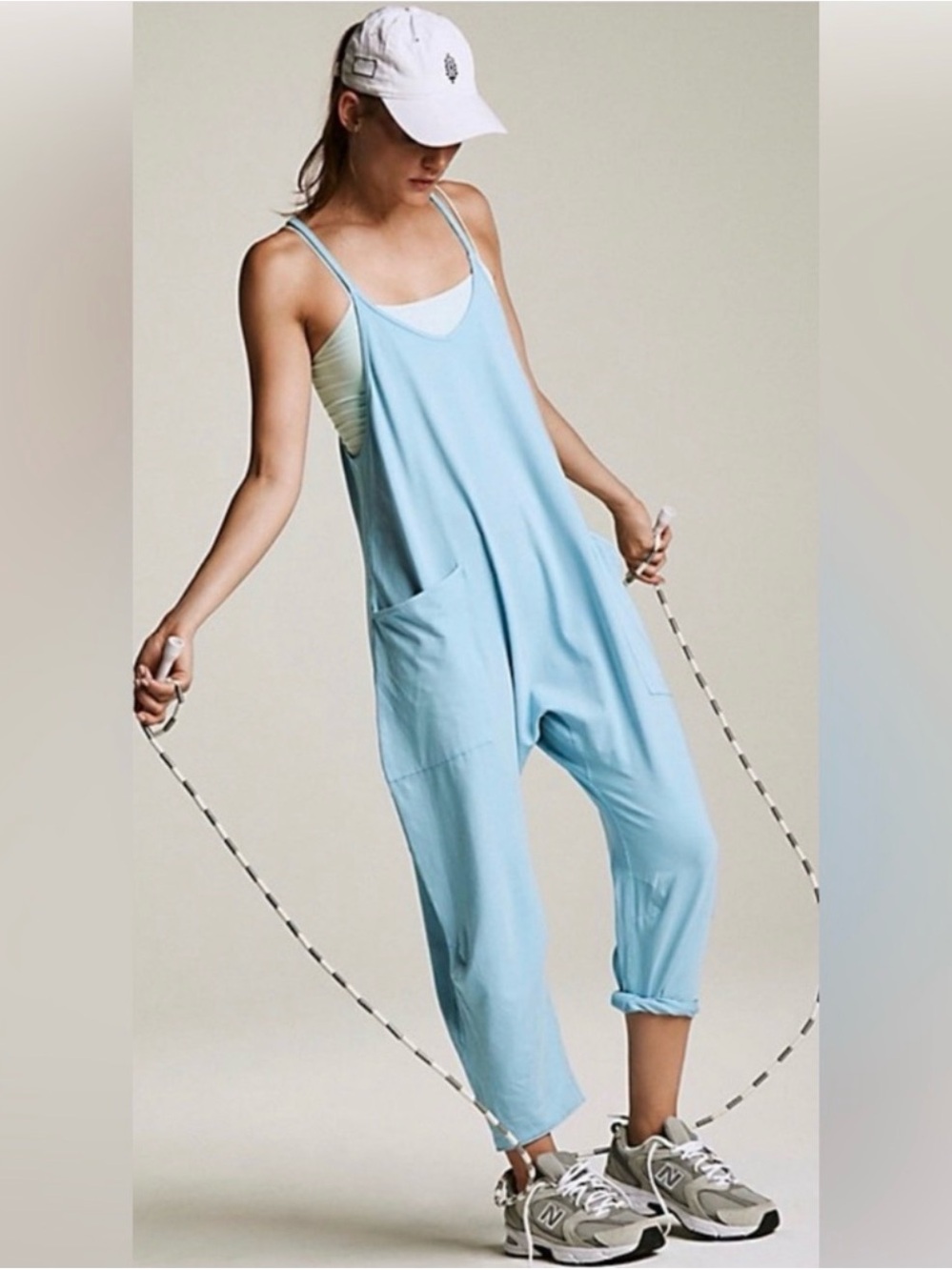 Free People Movement Hot Shot Onesie Light Blu XS